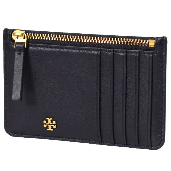 TORY BURCH CHELSEA STUD ZIP LEATHER CARD CASE