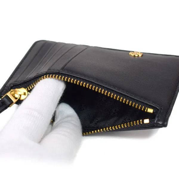 TORY BURCH CHELSEA STUD ZIP LEATHER CARD CASE