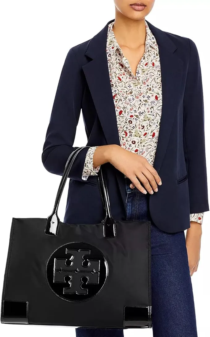 TORY BURCH ELLA SIGNATURE LOGO TOTE BAG