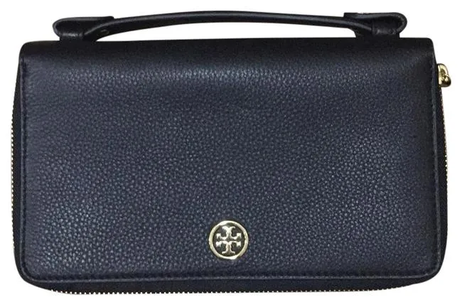 TORY BURCH LANDON LEATHER TRAVEL WALLET CLUTCH BAG