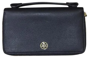TORY BURCH LANDON LEATHER TRAVEL WALLET CLUTCH BAG